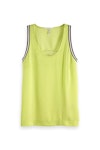 Maison Scotch RIBBED TANK WITH WOVEN BACK 150222