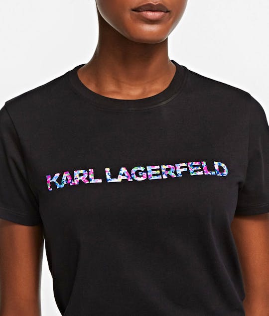 KARL LAGERFELD - Floral Logo T-Shirt Black