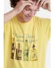 FUNKY BUDDHA - Cotton Artwork T-Shirt Yellow