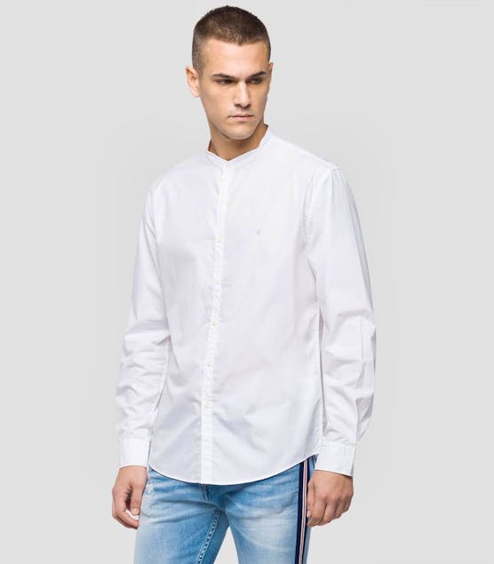 REPLAY - Shirt With Mandarin Collar