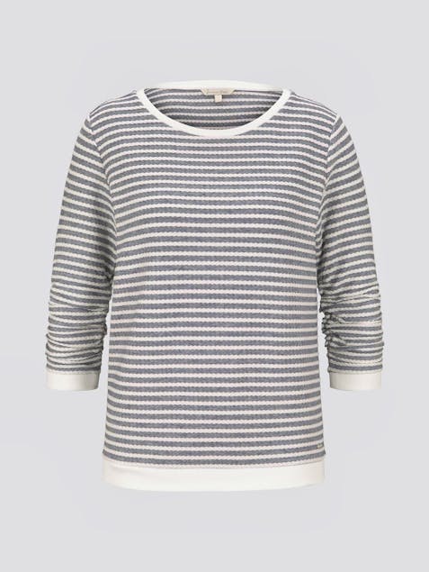 TOM TAILOR - Striped Jacquard Sweatshirt