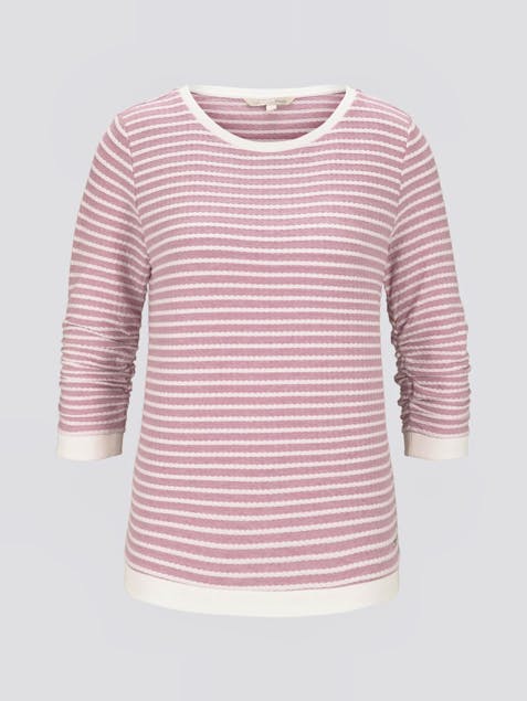 TOM TAILOR - Striped Jacquard Sweatshirt