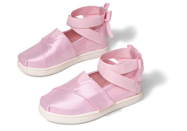 TOMS - Pink Shiny Glitz Tiny  Ballerina Classics