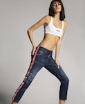 Dark Semplice Wash Cool Girl Cropped Jeans