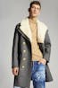 DSQUARED2 - Shearling And Wool Layered Peacoat