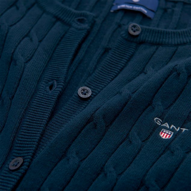 GANT - Round neck cardigan with cables