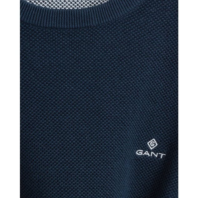 GANT - Round neck sweater made of cotton pique