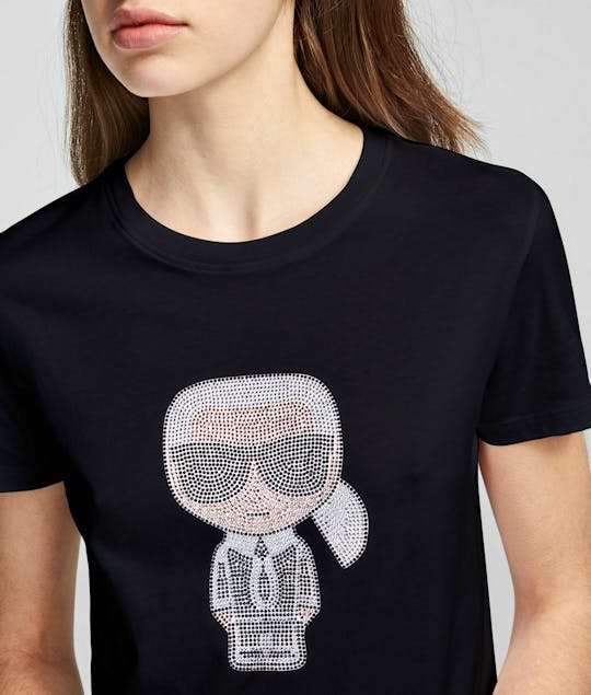 KARL LAGERFELD - K/ikonik Rhinestone T-Shirt Black