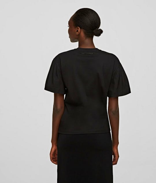 KARL LAGERFELD - Rue St-Guillaume Puff-Sleeve Top Black