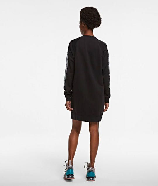 KARL LAGERFELD - Rue St Guillaume Mesh Sleeve Sweatshirt Dress Black