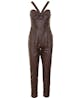 KENDALL AND KYLIE - Bustier Neck Tie Eco Leather Jumpsuit
