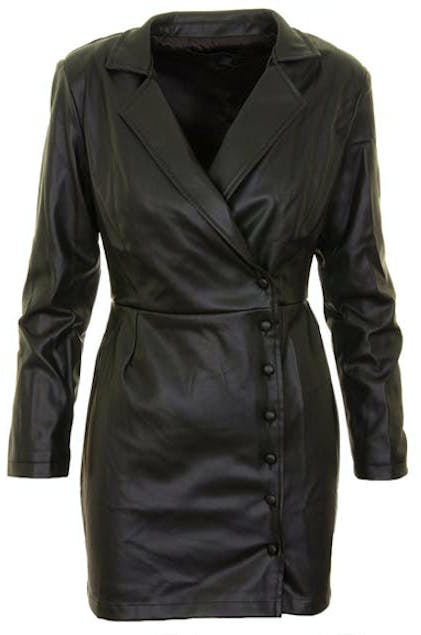 KENDALL AND KYLIE - Blazer Front Wrap Eco Leather Dress