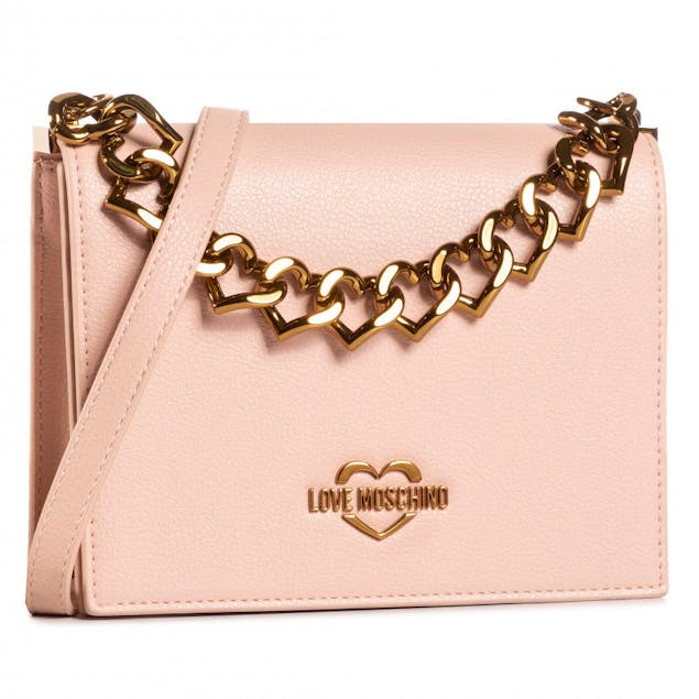 LOVE MOSCHINO - Chain Hearts Shoulder Bag Pink