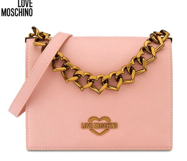 LOVE MOSCHINO - Chain Hearts Shoulder Bag Pink