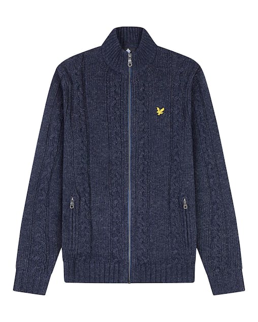 LYLE AND SCOTT - Zip Through Cardigan In Cable Knit