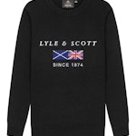 Archive Knitted Crew Neck Jumper With Embroidered Flag
