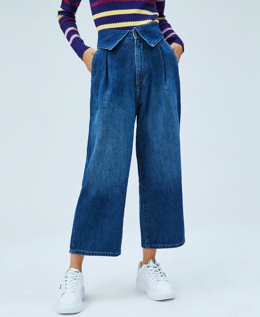 PEPE JEANS - Fable Culotte Fit High Waist Jeans
