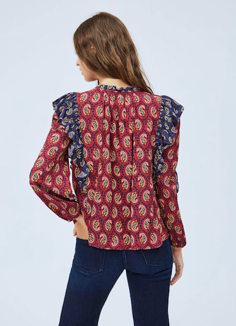 PEPE JEANS - Mika Printed Blouse With Frill Detail