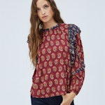 Mika Printed Blouse With Frill Detail