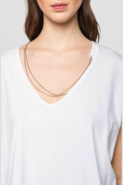 REPLAY - V-neck T-Shirt With Chain