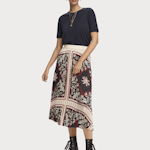 Scotch & Soda Plisse skirt with scarf inspired print