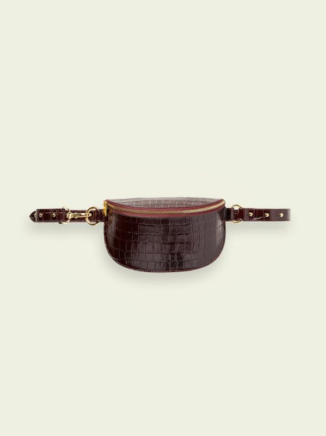 SCOTCH & SODA - Patent Leather Croc-Effect Belt Bag