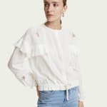 Scotch & Soda Loose shirt with lace and sport detailing