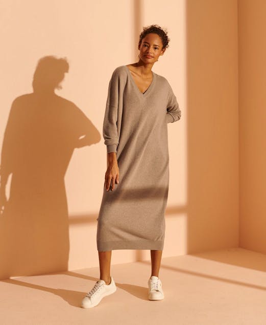 SUPERDRY - Wool Cashmere V-Neck Dress