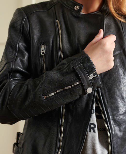 SUPERDRY - Classic Leather Racer Jacket