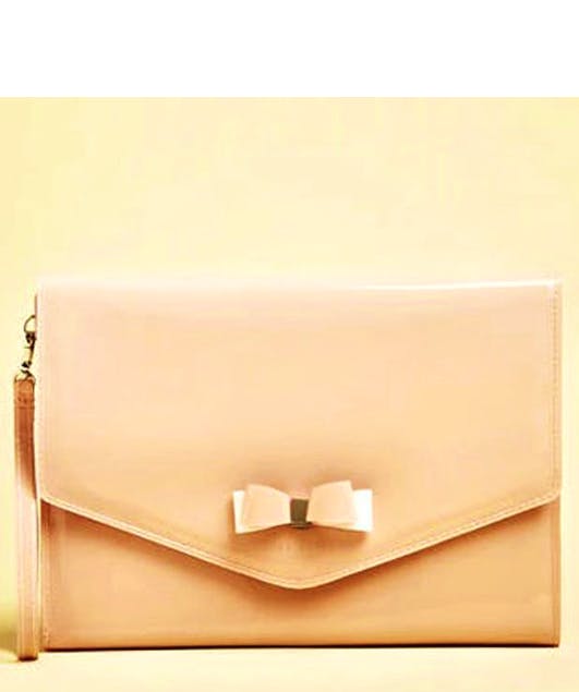 TED BAKER - Harliee Vinyl Bow Detail Pouch Pink