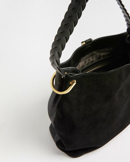 TED BAKER - Braided Strap Leather Hobo Bag