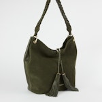 Braided Strap Leather Hobo Bag