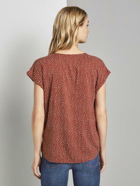 TOM TAILOR - Patterned Short Sleeved Tunic Blouse