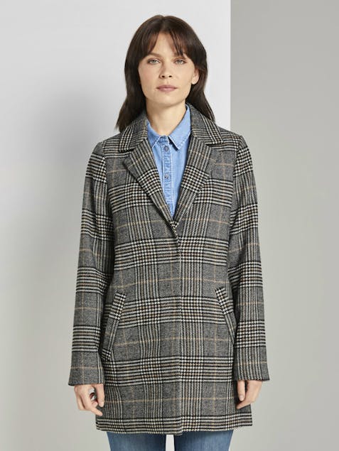 TOM TAILOR - Checked Coat With Quilted Lining