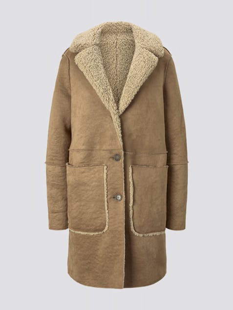 TOM TAILOR - Shearling Reversible Faux Fur Coat
