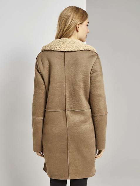 TOM TAILOR - Shearling Reversible Faux Fur Coat