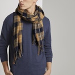 Checked Scarf With Fringes