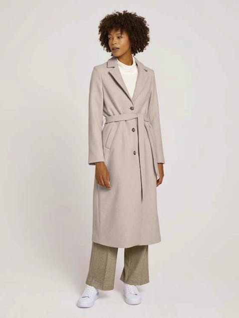 TOM TAILOR - Wool Coat With A Belt