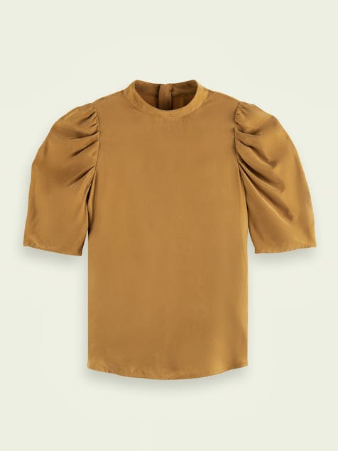 SCOTCH & SODA - Drapey Top With Gathered Short Sleeves