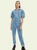 SCOTCH & SODA - Washed Denim Jumpsuit With Balloon Sleeves
