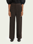 High Rise Patterned Wide Leg Trousers