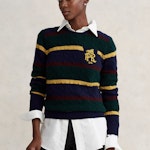 Striped Cable-Knit Jumper