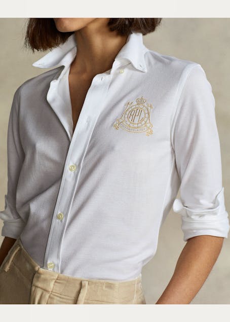 POLO RALPH LAUREN - Logo Crest Knit Oxford Shirt