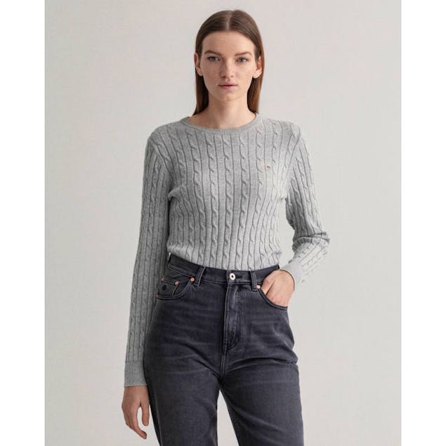 GANT - Πλεκτή μπλούζα stretch cotton cable-Knit