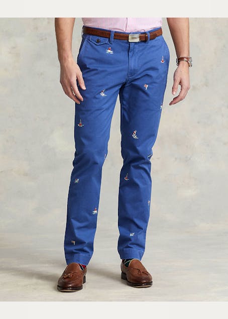 POLO RALPH LAUREN - Stretch Straight Fit Embroidered Trouser