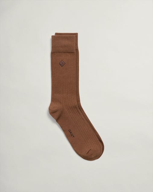 GANT - Solid Ribbed Embroidered Socks