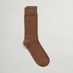 Solid Ribbed Embroidered Socks