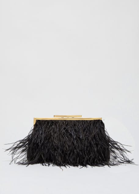 LIU JO - Clutch Bag With Genuine Feathers