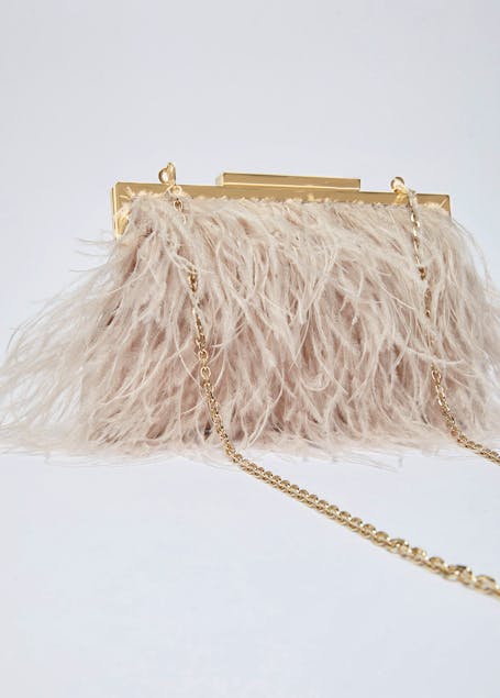 LIU JO - Clutch Bag With Genuine Feathers