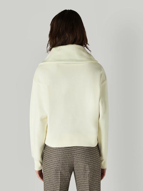 TRUSSARDI - Cropped Cotton Sweatshirt With Maxi-Neck
